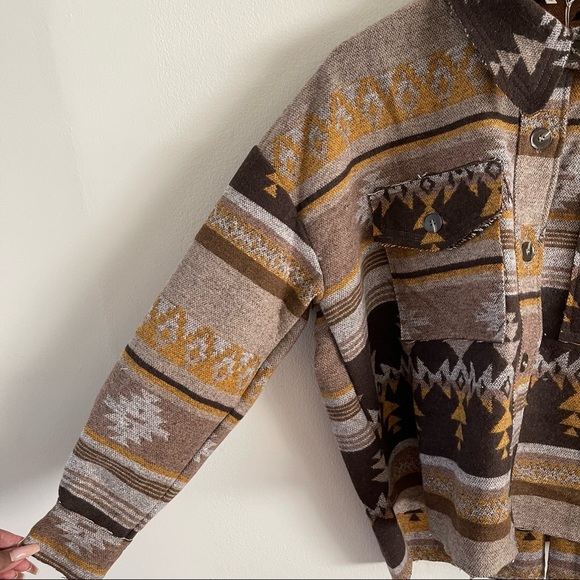 Boho Western Womens Jacket Small Medium Large Oversized Shacket Southwestern - Picture 7 of 12